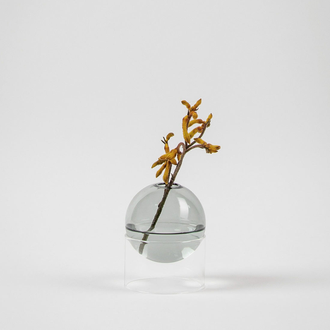 Flower bubble staand 5cm, amber