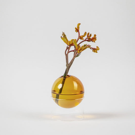 Flower bubble staand 5cm, amber