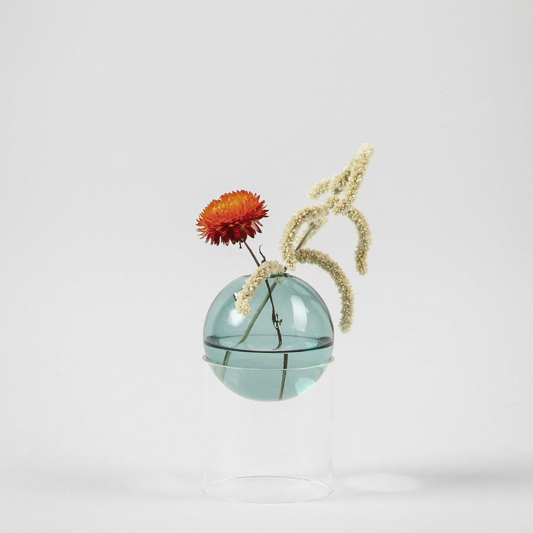 Flower bubble staand 8cm, amber